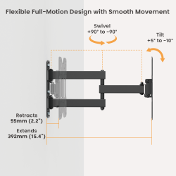 Economy Full-Motion TV Wall Mount