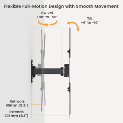 Economy Full-Motion TV Wall Mount