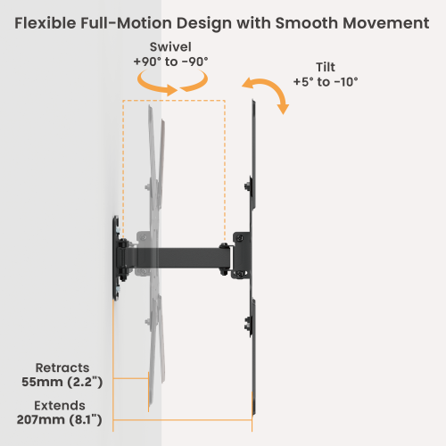 Economy Full-Motion TV Wall Mount LDA41-441 For most 23"-65" TVs up to 30kg/66lbs from china(chinese)