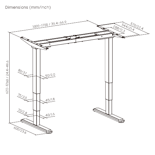 PowerSwift Brushless Dual-Motor Sit-Stand Desk (Reversed) M17-23R Heavy-duty enough to load up to 180kg (396lbs) from china(chinese)