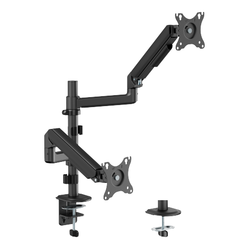 Counterbalance Pole-Mounted Gas Spring Dual Monitor Arm LDT109-C024P Smooth and Effortless Lift Every Time from china(chinese)