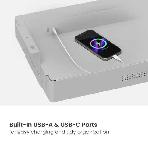 Under-Desk Storage Drawer with Shelf & USB Ports (Large Size) DA16-4C Sleek Design, Expansive Storage Capacity from china(chinese)