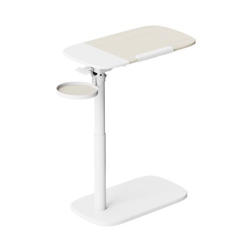 Storage-Savvy Height Adjustable Mobile Side Table FMT03-01 With storage tray in MDF base from china(chinese)