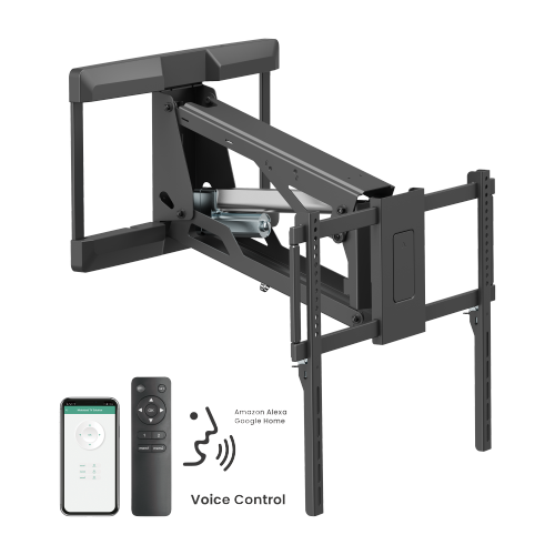 Motorized Heavy-duty Mantel TV Mount Powered By Tuya LPA53M-461L for most 37"-75" TVs up to 35kg/77lbs from china(chinese)