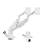 Space-Efficient Mechanical Spring Dual-Screen Monitor Arm with USB-A & USB-C Ports