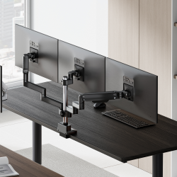 Deluxe Mechanical Spring Triple Monitor Arm (Pole Mounted)
