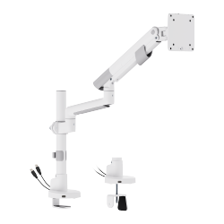 Nova Slim Pole-Mounted Mechanical Spring Monitor Arm with USB-A & USB-C Ports