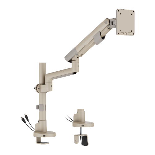 Nova Slim Pole-Mounted Mechanical Spring Monitor Arm with USB-A & USB-C Ports LDT105-C012UCP  Slim, Sleek, Smooth from china(chinese)