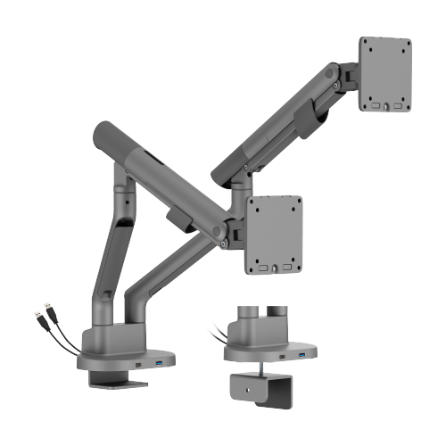 Nova Slim Mechanical Spring Dual Monitor Arm with USB-A & USB-C Ports LDT105-C024UC Slim, Sleek, Smooth from china(chinese)