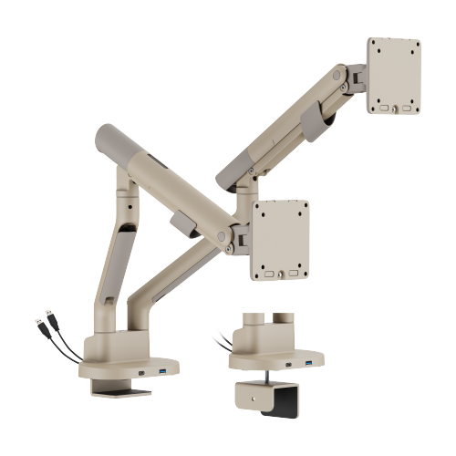 Nova Slim Mechanical Spring Dual Monitor Arm with USB-A & USB-C Ports LDT105-C024UC Slim, Sleek, Smooth from china(chinese)