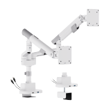 Nova Slim Pole-Mounted Mechanical Spring Dual Monitor Arm with USB-A & USB-C Ports