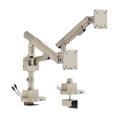Nova Slim Pole-Mounted Mechanical Spring Dual Monitor Arm with USB-A & USB-C Ports LDT105-C024UCP Slim, Sleek, Smooth from china(chinese)