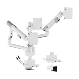  Nova Slim Pole-Mounted Mechanical Spring Triple Monitor Arm with USB-A & USB-C Ports