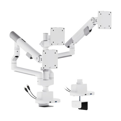  Nova Slim Pole-Mounted Mechanical Spring Triple Monitor Arm with USB-A & USB-C Ports LDT105-C036UCP Slim, Sleek, Smooth from china(chinese)