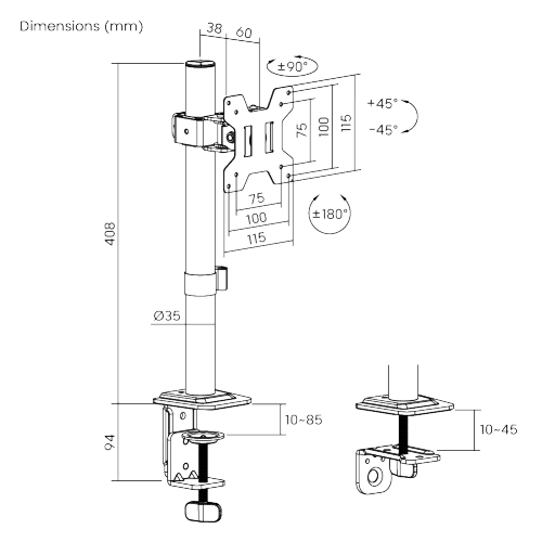 Cost-Effective Articulating Single-Screen Monitor Arm LDT129-C01 Enjoy optimized viewing to level up working efficiency. from china(chinese)