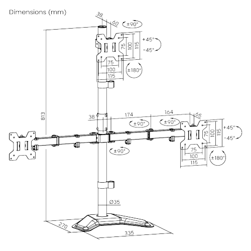 Cost-Effective Articulating Triple-Screen Monitor Stand LDT129-T034 Enjoy optimized viewing to level up working efficiency. from china(chinese)