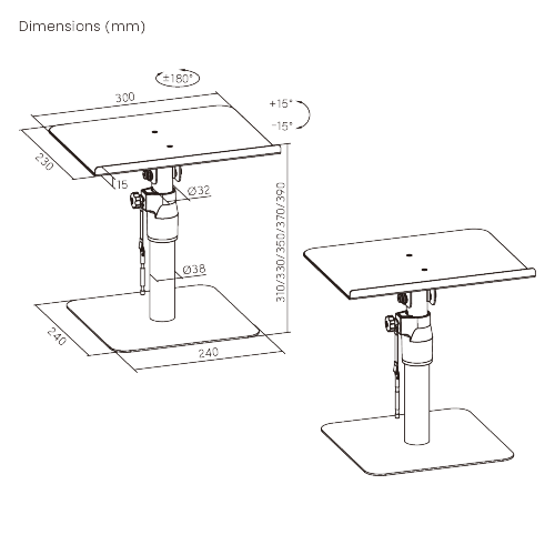 Adjustable Freestanding Speaker Stand Pair BS-77T Elevating the Listening Experience from china(chinese)