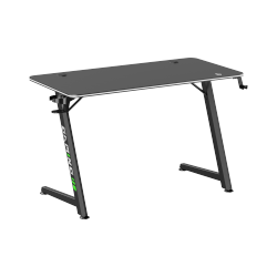 Z-Shaped Gaming Desk with RGB Lighting on Desk Edge
