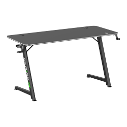 Z-Shaped Gaming Desk with RGB Lighting on Desk Edge