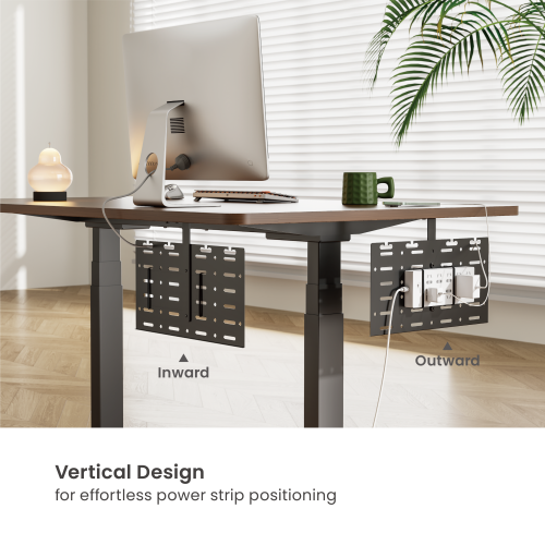 Screw-Mounted Vertical Under-Desk Cable Tray CC11-20-1S for effortless power strip positioning from china(chinese)