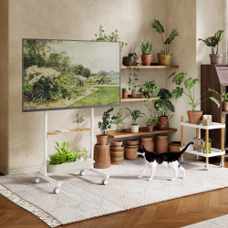 Nature-Inspired TV Cart with Built-in Indoor Gardening System