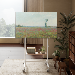 Nature-Inspired TV Carts with Wood Shelf