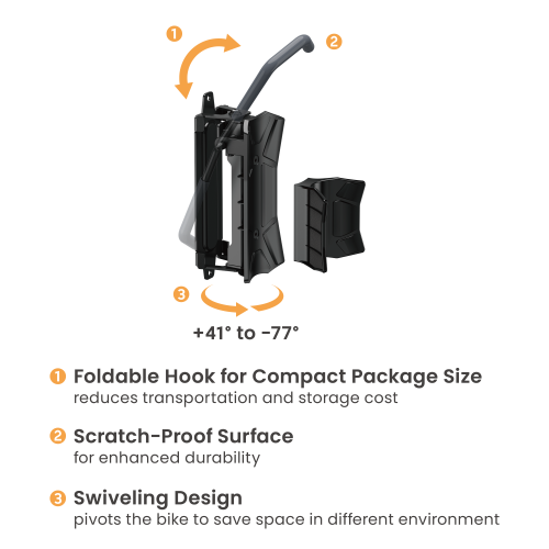 Wall-Mounted Bike Rack (with Standard Hook) LBM14-01 Recommended for road bikes, mountain bikes, e-bikes, city bikes and bikes with fenders. from china(chinese)