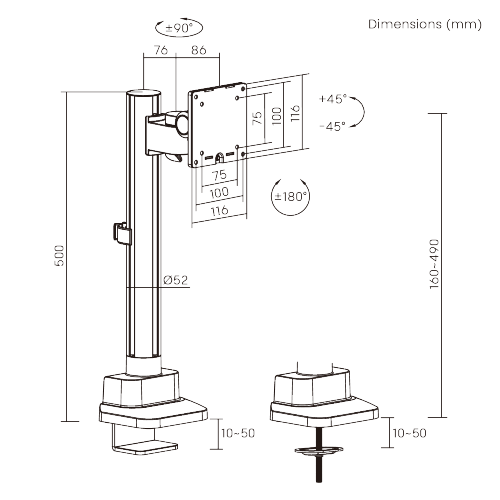 Modular Articulating Single Monitor Arm LDT86J-C01 Smooth adjustments, lasting performance. from china(chinese)