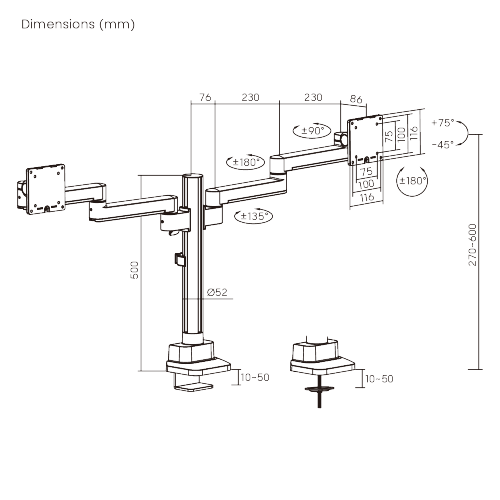 Modular Articulating Dual Monitor Arm LDT86J-C024  Smooth adjustments, lasting performance. from china(chinese)