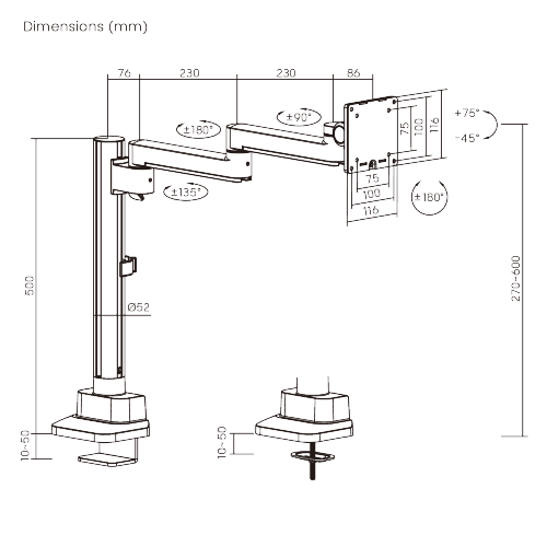 Modular Articulating Single Monitor Arm LDT86J-C012 Smooth adjustments, lasting performance. from china(chinese)