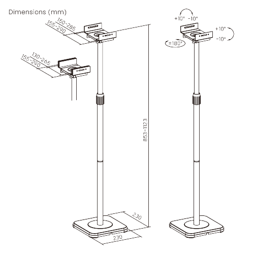 Universal Height Adjustable Speaker Floor Stand Pair  BS-75  from china(chinese)