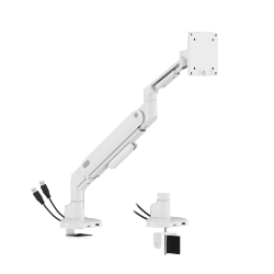 Space-Efficient Gas Spring Monitor Arm with USB-A & USB-C Ports