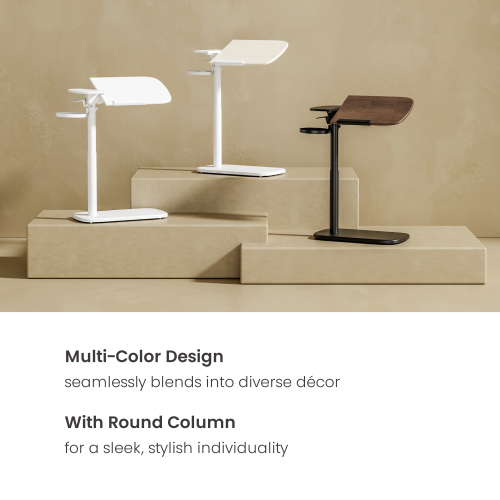 Storage-Savvy Height Adjustable Mobile Side Table FMT03-01 With storage tray in MDF base from china(chinese)