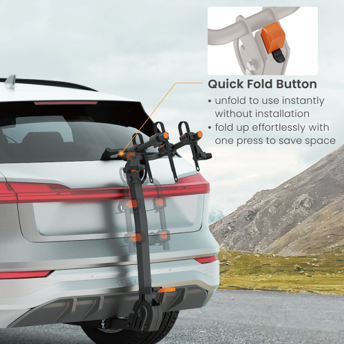 Foldable 2-Bike Hitch Rack for Cars CBR09-21H A fully foldable, no-assembly solution for carrying multiple bikes or e-bikes up to 65kg (143 lbs). from china(chinese)