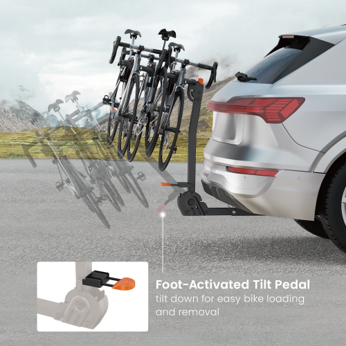 Foldable 3-Bike Hitch Rack for Cars CBR09-31H A fully foldable, no-assembly solution for carrying multiple bikes or e-bikes up to 65kg (143 lbs). from china(chinese)