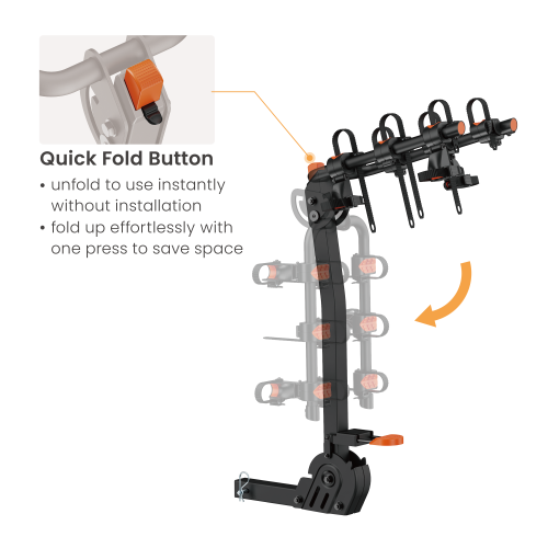 Foldable 3-Bike Hitch Rack for Cars CBR09-31H A fully foldable, no-assembly solution for carrying multiple bikes or e-bikes up to 65kg (143 lbs). from china(chinese)