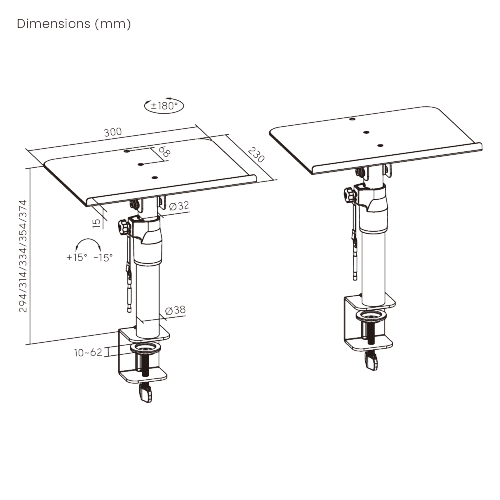 Adjustable Clamp-on Speaker Stand Pair BS-77C Elevating the Listening Experience from china(chinese)
