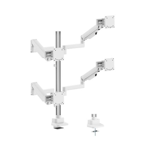 Modular Mechanical Spring Quad Monitor Arm with Sliders LDT86S-C048S Smooth adjustments, lasting performance. from china(chinese)
