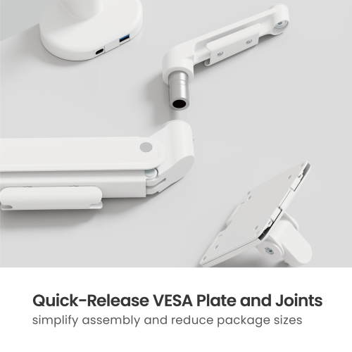 Space-Efficient Mechanical Spring Monitor Arm with USB-A & USB-C Ports LDT116-C012UCE Shorter upper arm, larger desktop space from china(chinese)