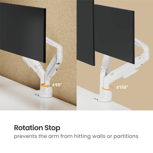 Space-Efficient Gas Spring Dual-Screen Monitor Arm with USB-A & USB-C Ports LDT116-C024UC Shorter upper arms, larger desktop space from china(chinese)