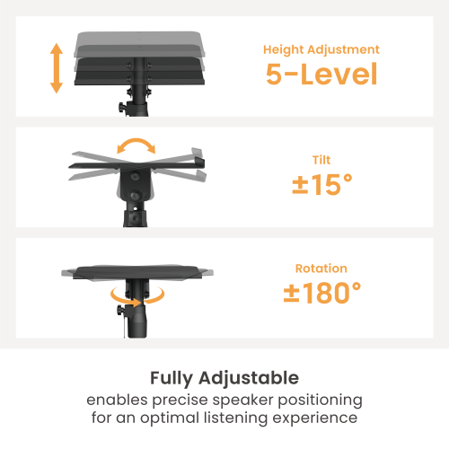 Adjustable Clamp-on Speaker Stand Pair BS-77C Elevating the Listening Experience from china(chinese)