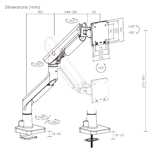 Hercules Heavy-Duty Gas Spring Monitor Arm LDT99-C012 · Effortlessly Adjustable · Heavy-Duty · Stylish  from china(chinese)