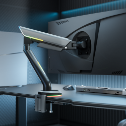 Titan Heavy-Duty Gas Spring RGB Lighting Monitor Arm