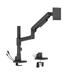 Pole-Mounted SlimFlex Gas Spring Monitor Arm with USB 3.0 Ports