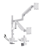 Dual Screen Pole-Mounted SlimFlex Gas Spring Monitor Arm with USB 3.0 Ports