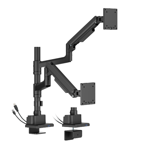 Dual Screen Pole-Mounted SlimFlex Gas Spring Monitor Arm with USB 3.0 Ports LDT106-C024UCP  from china(chinese)