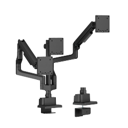 Triple Screen Pole-Mounted SlimFlex Gas Spring Monitor Arm