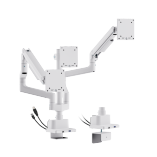 Triple Screen Pole-Mounted SlimFlex Gas Spring Monitor Arm with USB 3.0 Ports