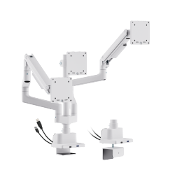 Triple Screen Pole-Mounted SlimFlex Gas Spring Monitor Arm with USB 3.0 Ports