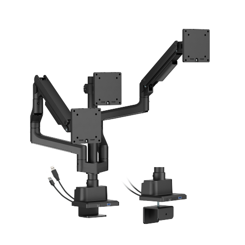 Triple Screen Pole-Mounted SlimFlex Gas Spring Monitor Arm with USB 3.0 Ports LDT106-C036UCP  from china(chinese)